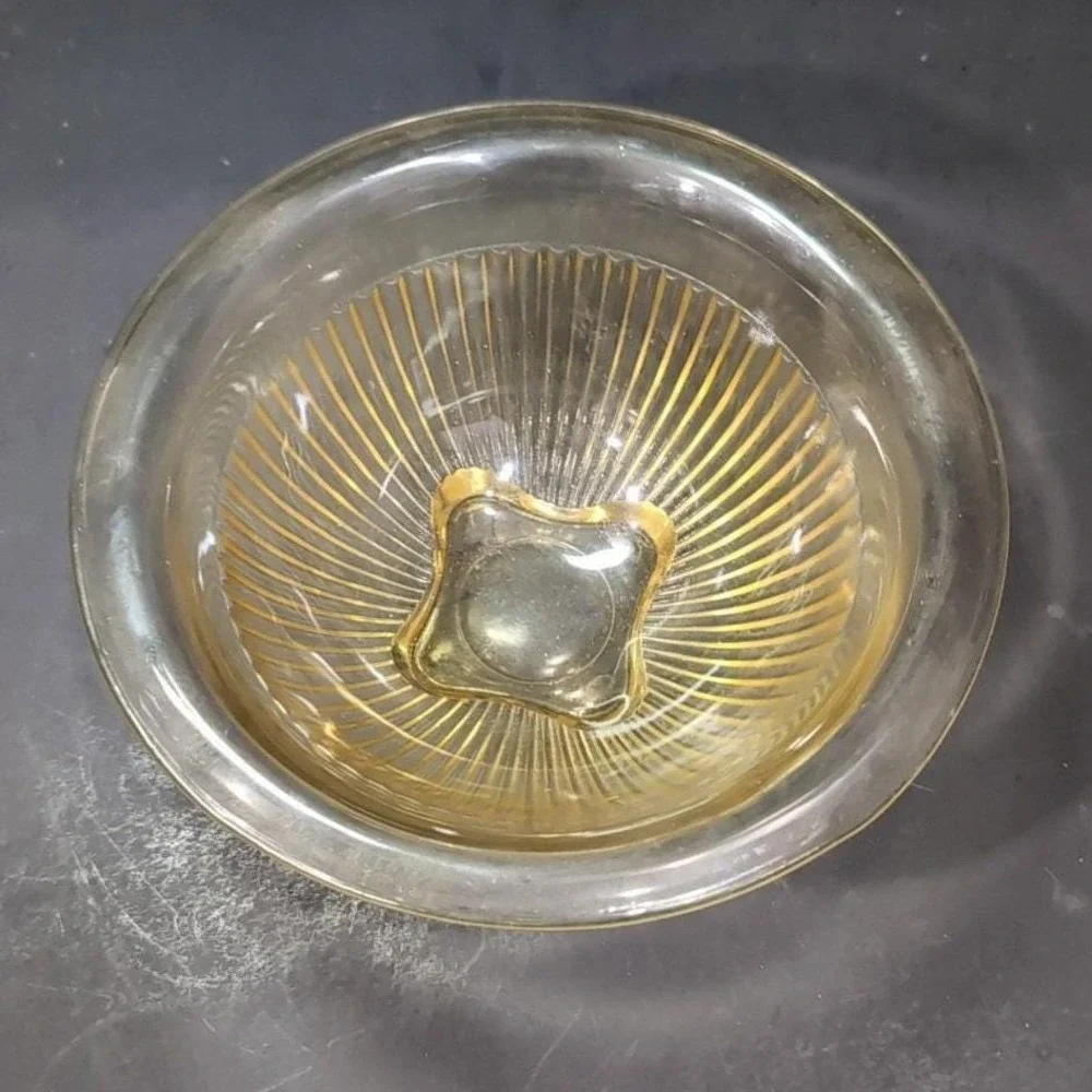 Federal Glass Ribbed Amber Mixing Bowl, Nested Yellow Kitchenware,‎ Replacement